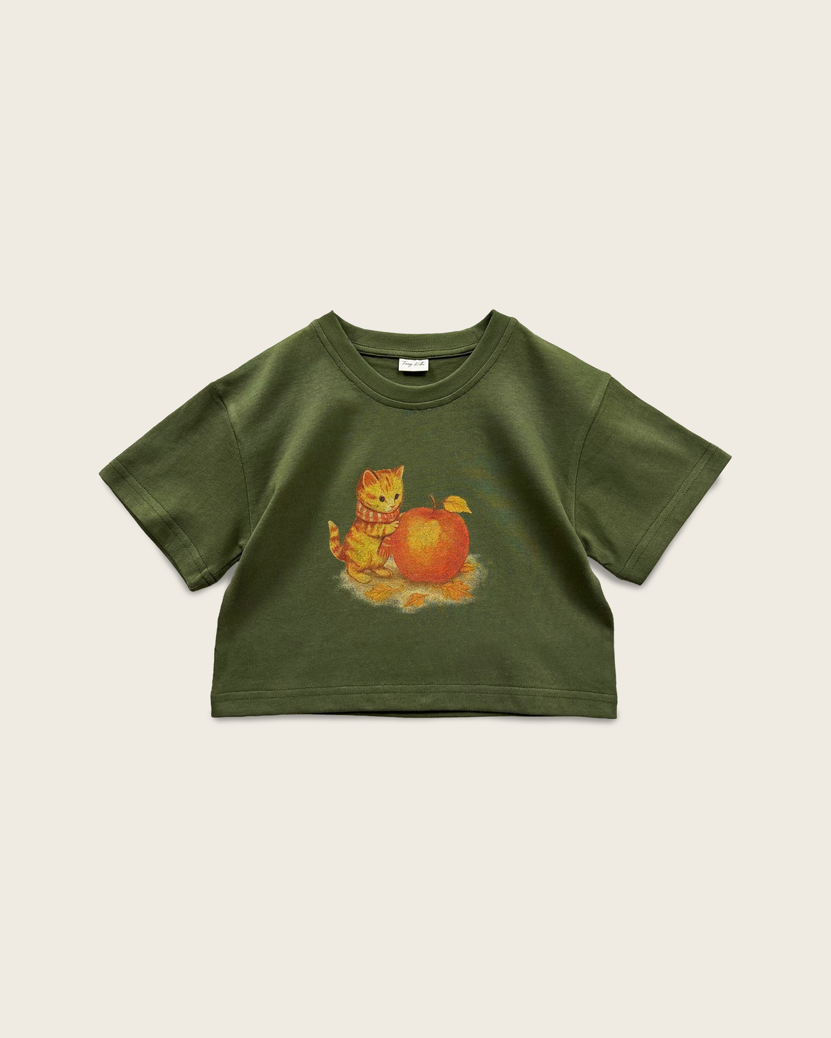 Forest Green Curious Kitten Tee